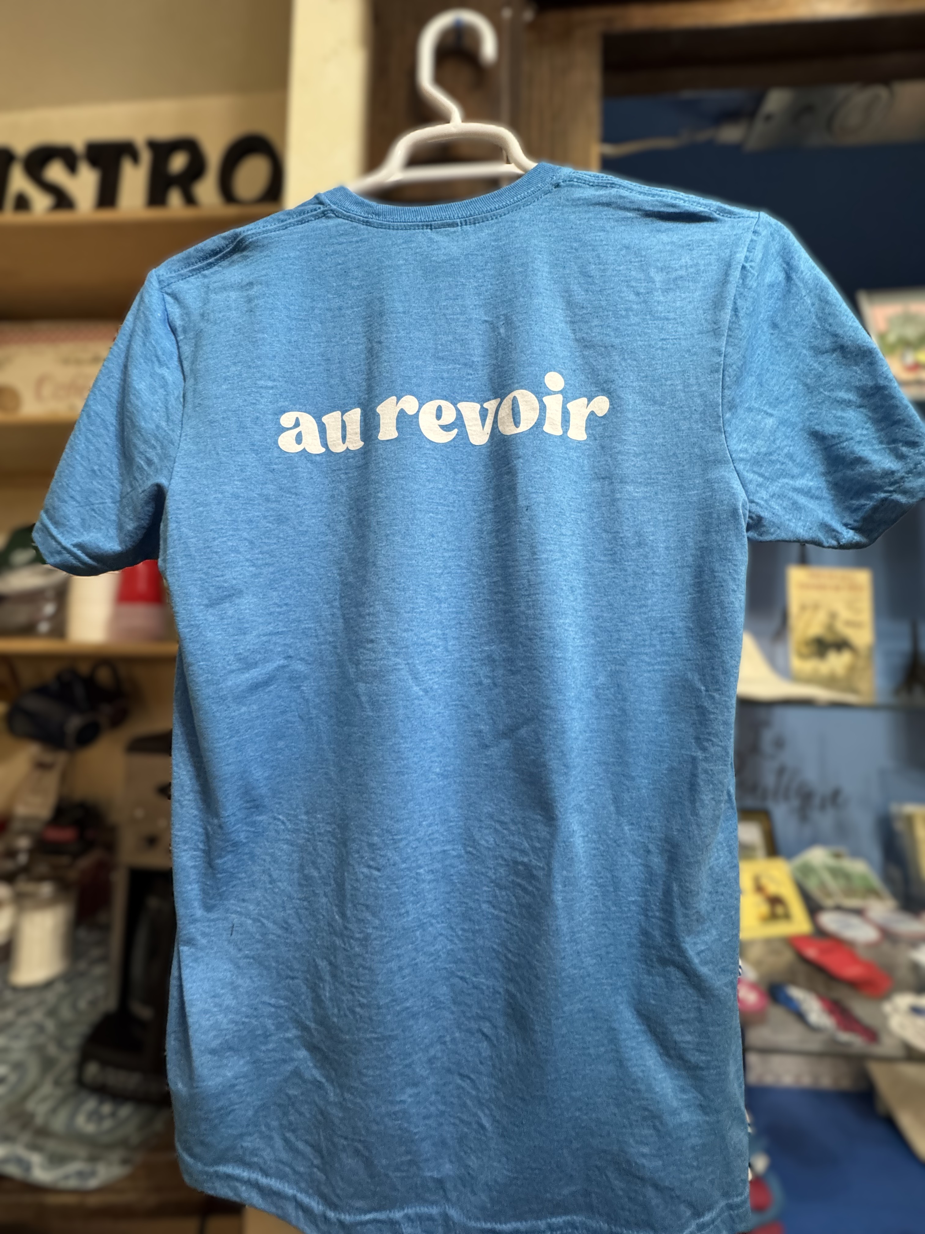 Blue Bonjour/Au revoir t-shirt