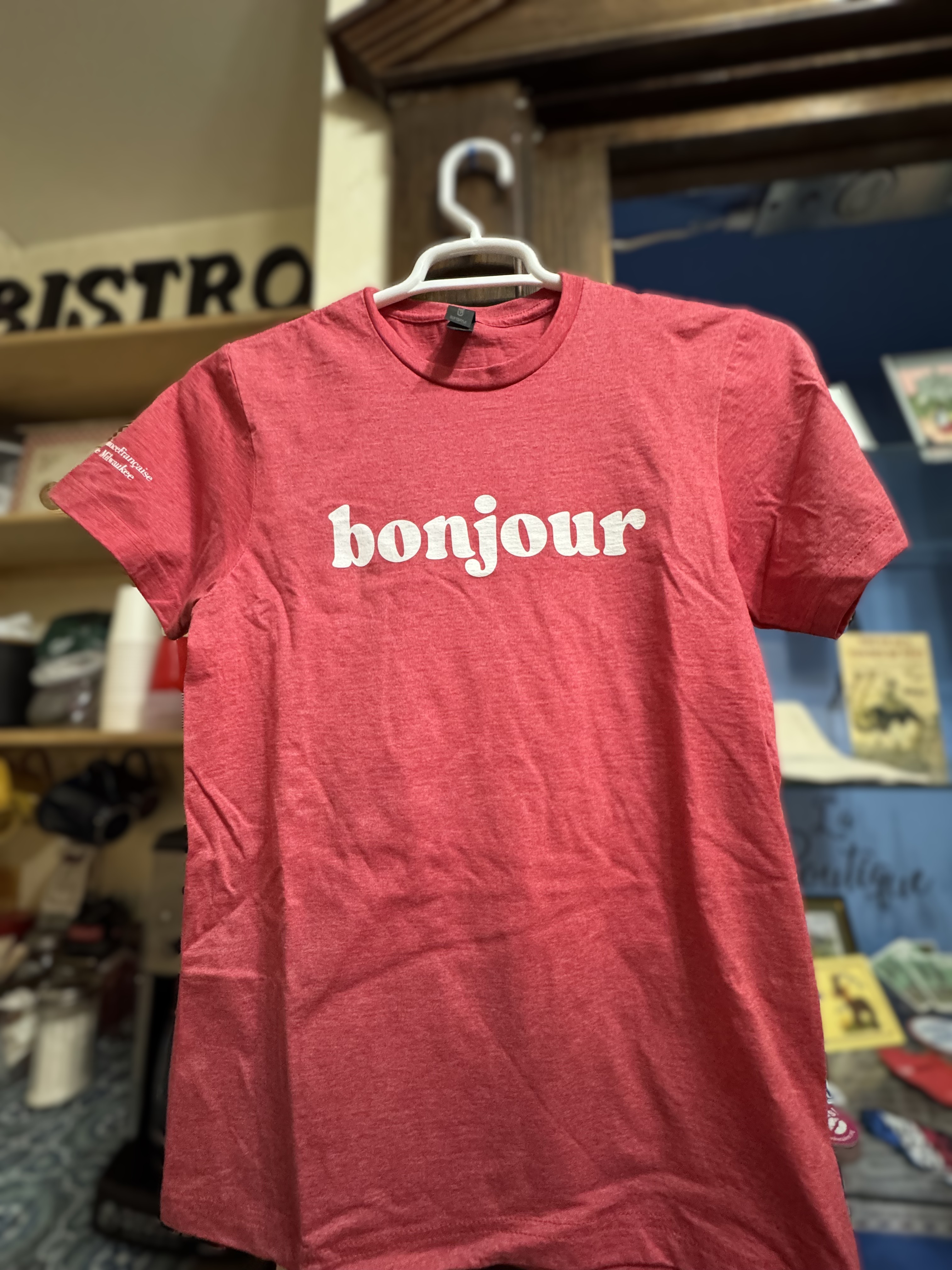 Red Bonjour/ Au Revoir Shirt