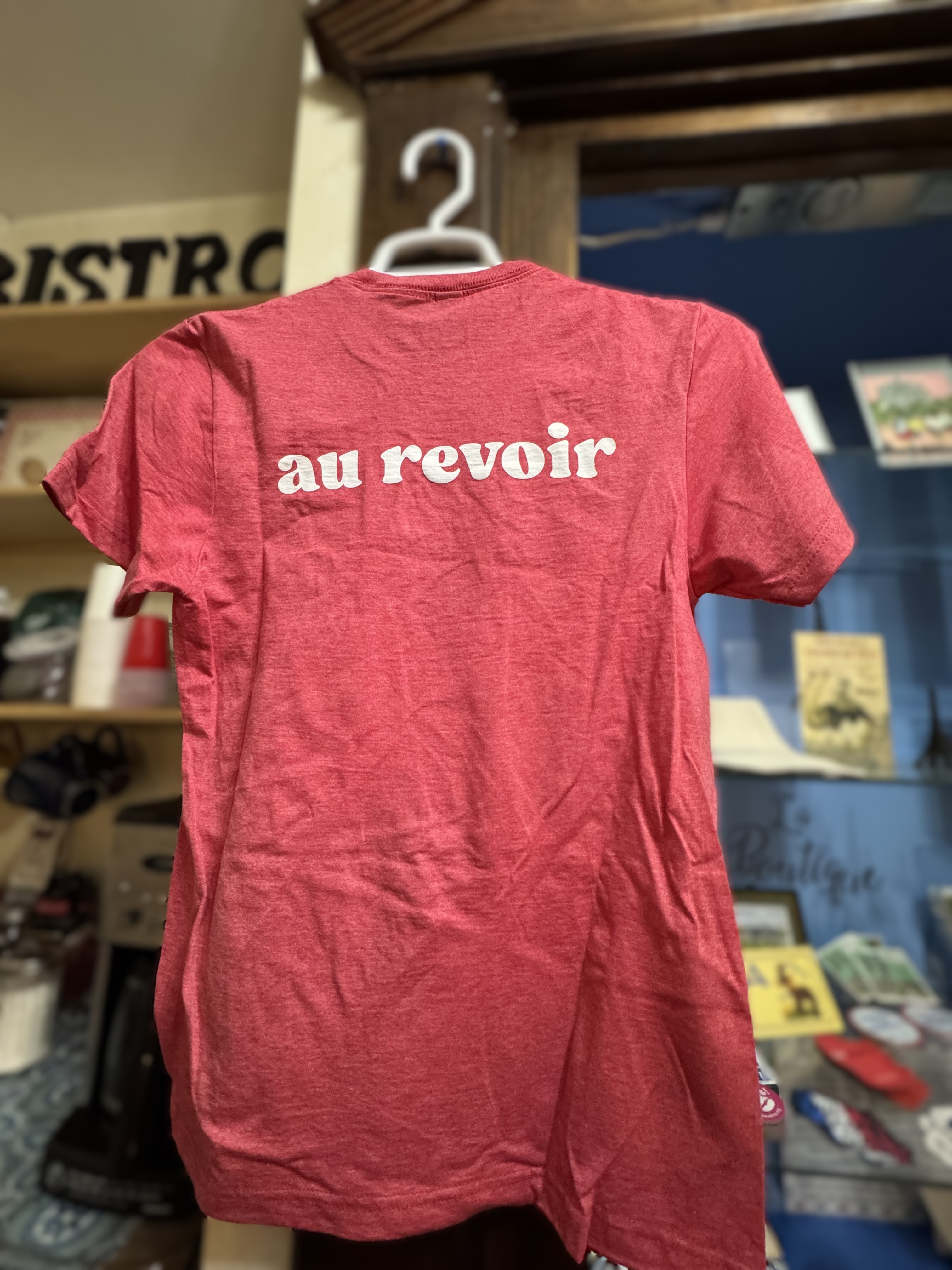 Red Bonjour/ Au Revoir Shirt